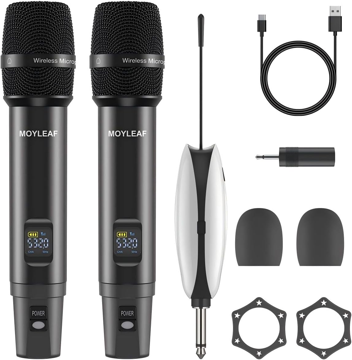 MOYLEAF Wireless Mic System: Dynamic Sound, 240ft Range!
