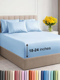 Extra Deep Full Sheet Set - 6 Piece Cooling Light Blue Set