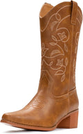 IUV Cowboy Boots For Women Pointy Toe Mid Calf Boots (Style 2NLK)
