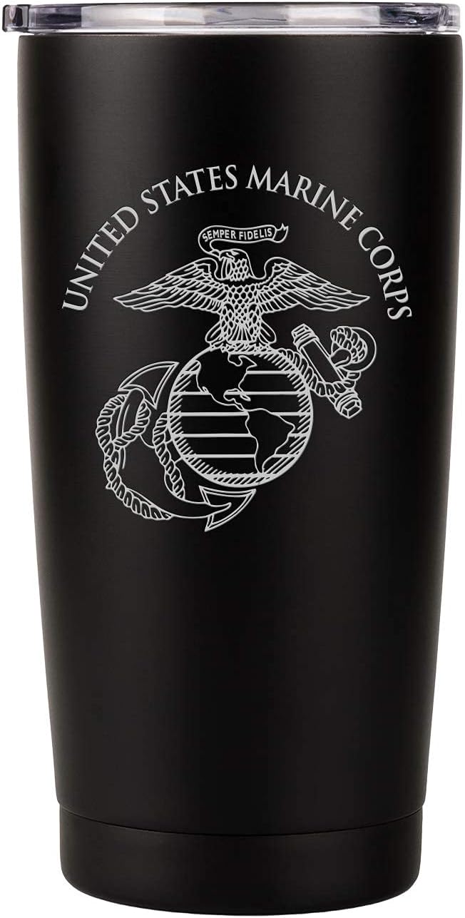 USMC 20oz Insulated Tumbler - Durable Travel Cup for Marines