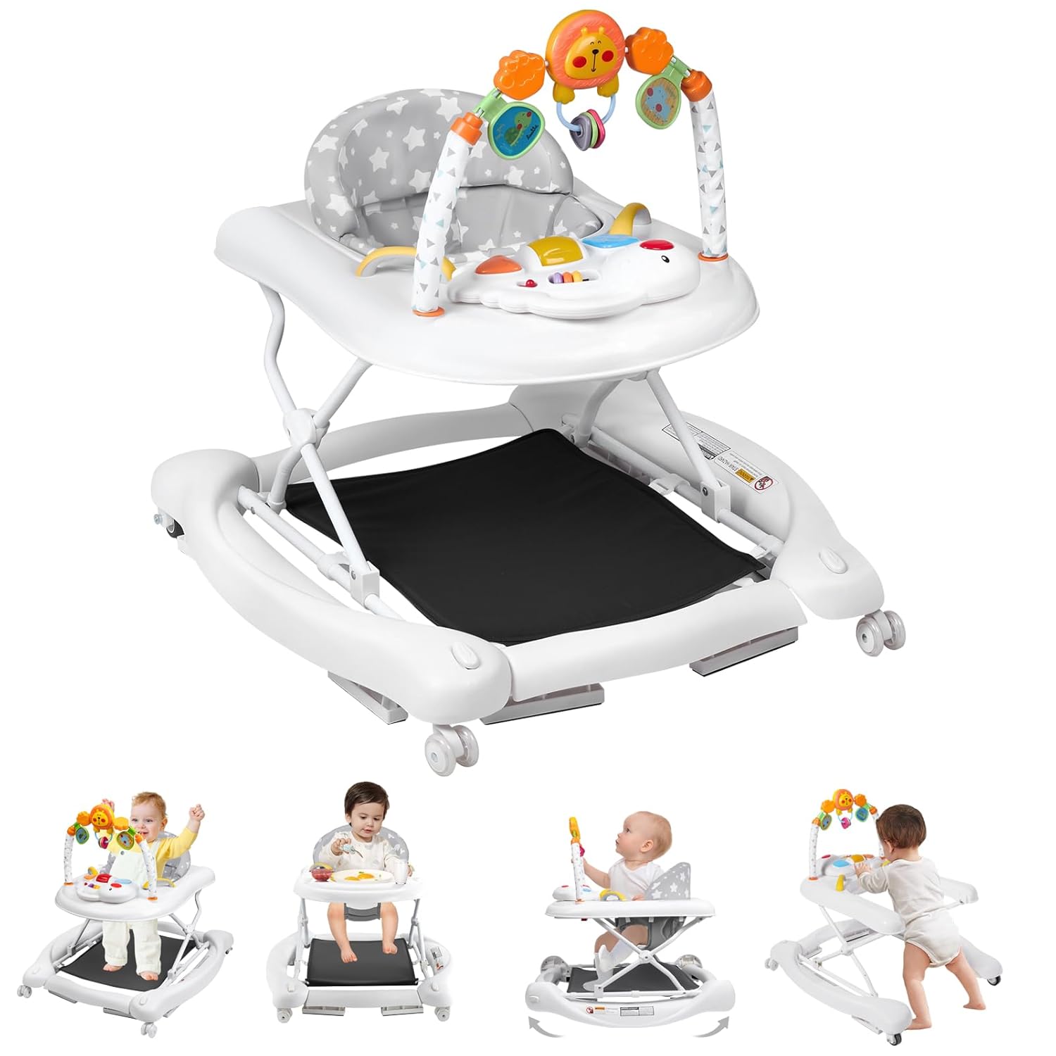 5 in 1 Baby Walker for Boys Girls, Adjustable & Foldable Design