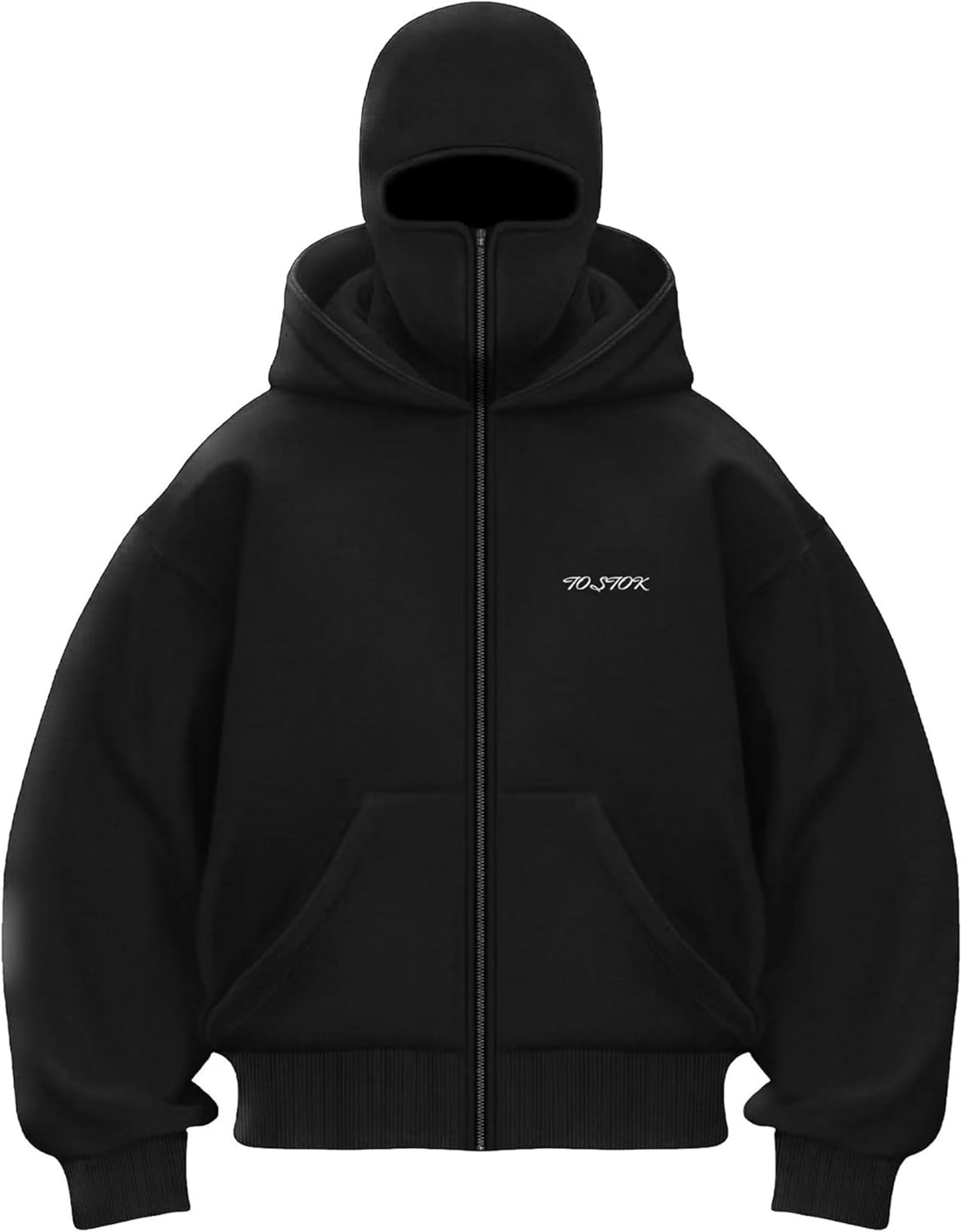 TOSTOK Men's Double Layer Balaclava Hoodie - Stay Warm in Style!