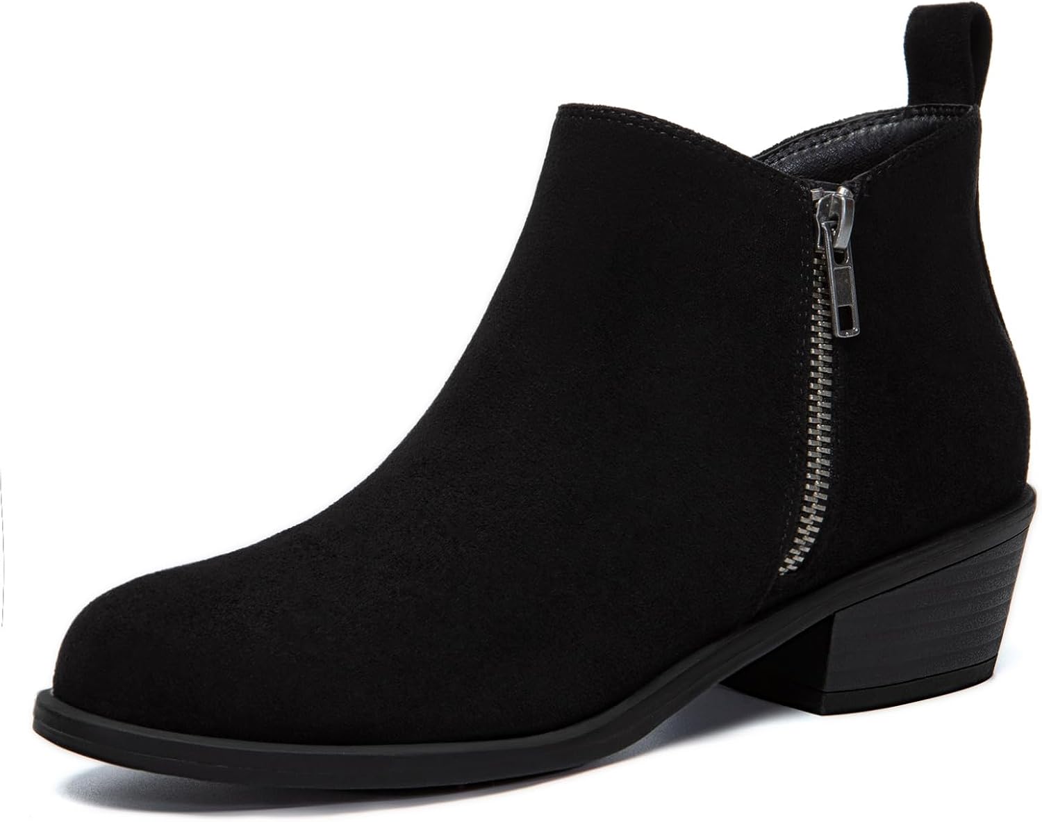 Athlefit Women's Ankle Boots Comfortable Chunky Low Heel Booties