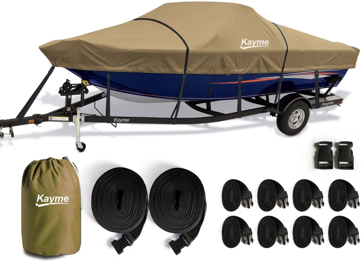 Kayme Heavy Duty Boat Cover for 17-19ft Waterproof Protection