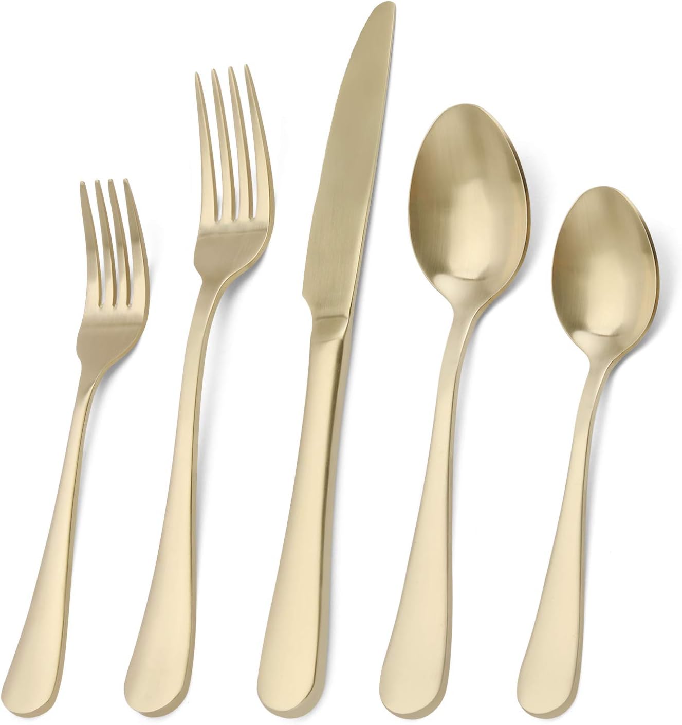 Matte Champagne Silverware Set - 20-Piece Stainless Steel Flatware