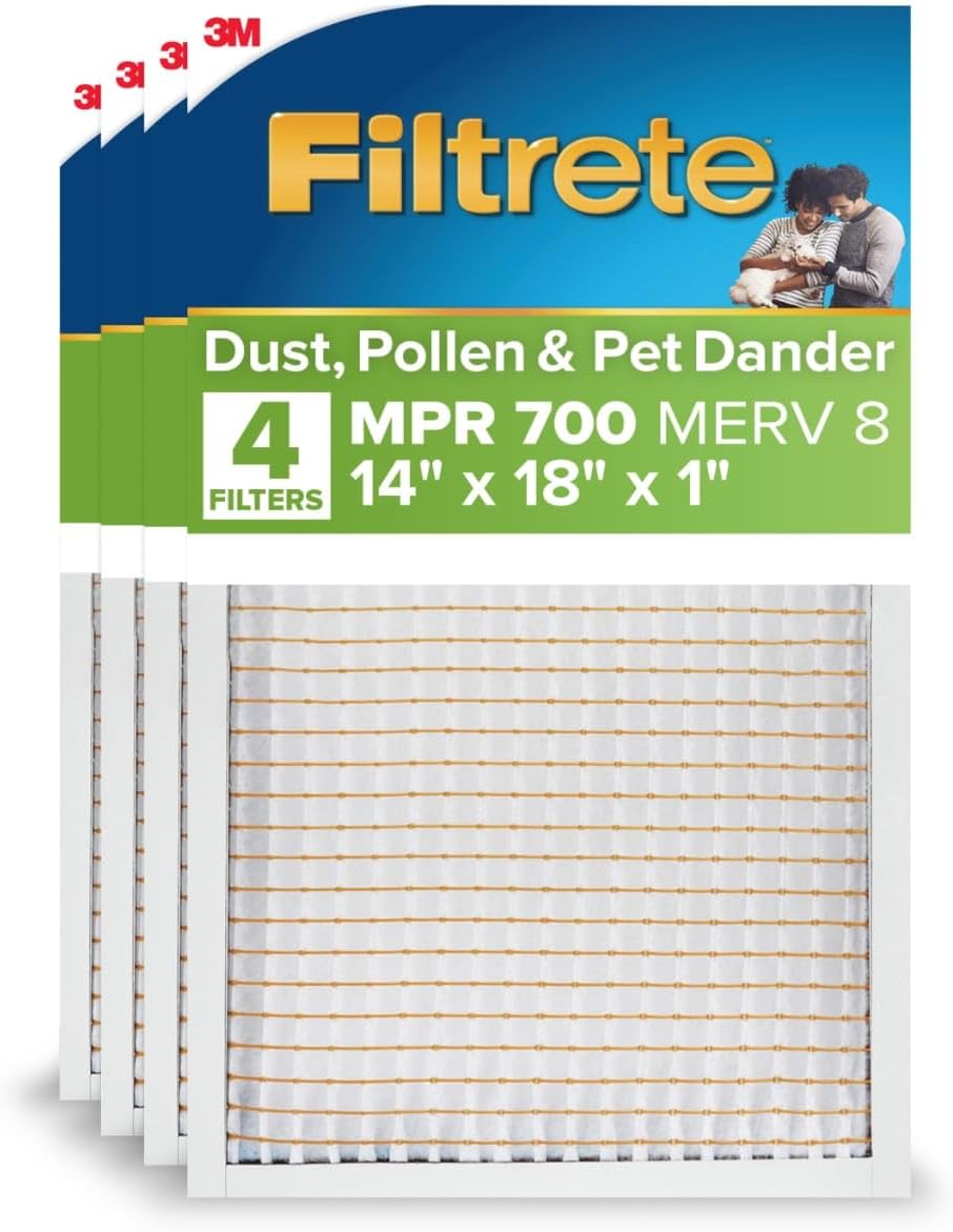 Filtrete 14x18x1 AC Furnace Air Filter, MERV 8, 4-Pack