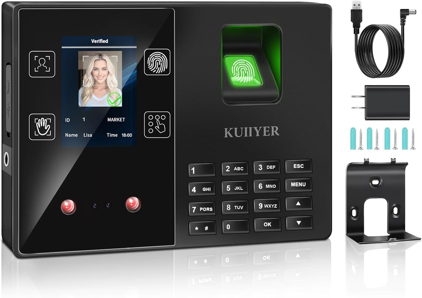 KUIIYER 4 in 1 Employee Time Clock for Small Business Needs