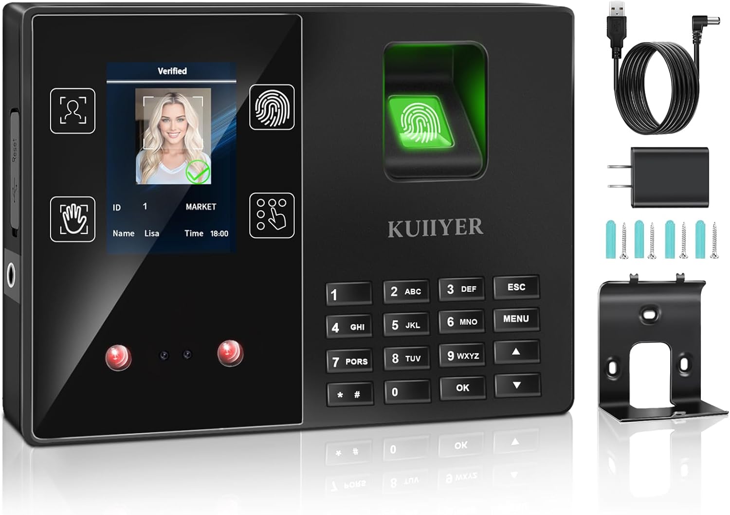 KUIIYER 4 in 1 Employee Time Clock for Small Business Needs