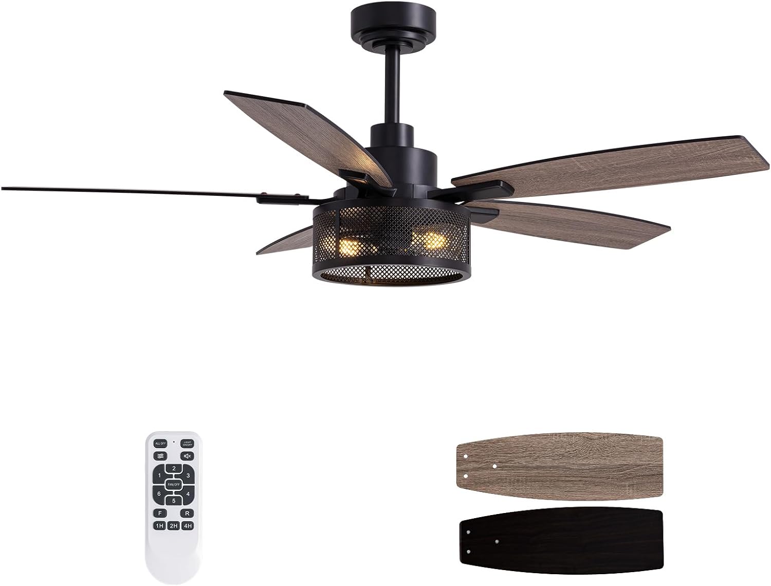 Ceiling Fans with Lights and Remote Control for Bedroom Living Room