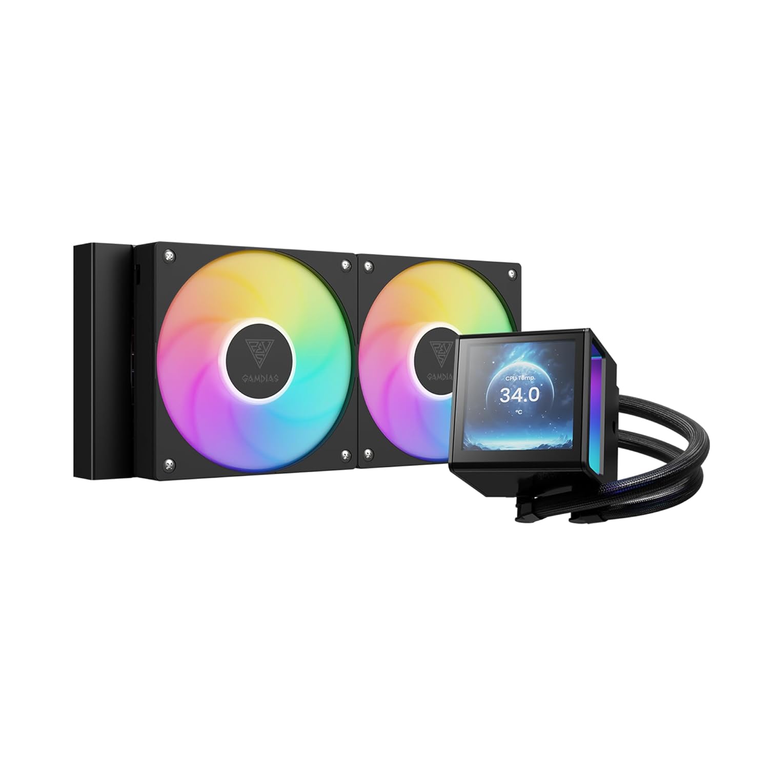 GAMDIAS CHIONE P5-240 Liquid CPU Cooler with Custom LCD Display