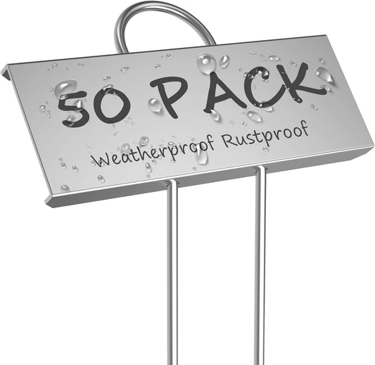 50-Pack Metal Plant Labels for Garden Markers - Reusable Tags