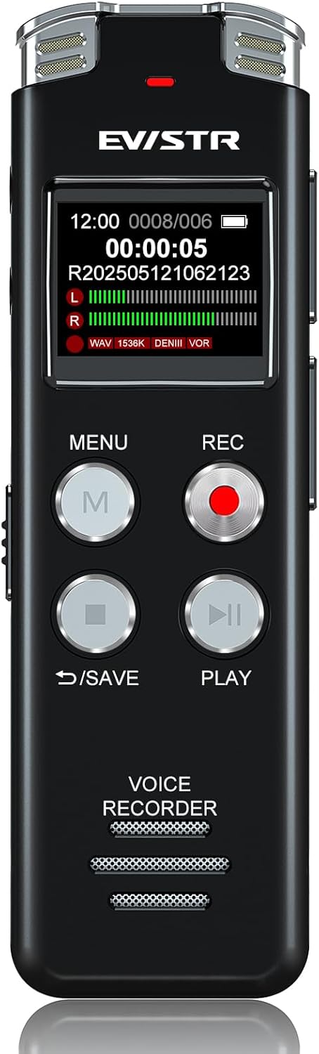 128GB Digital Voice Recorder with Playback for Meetings & Lectures