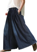 Women's Wide Leg Baggy Jeans Plus Size Loose Elastic Waist - Versatile
