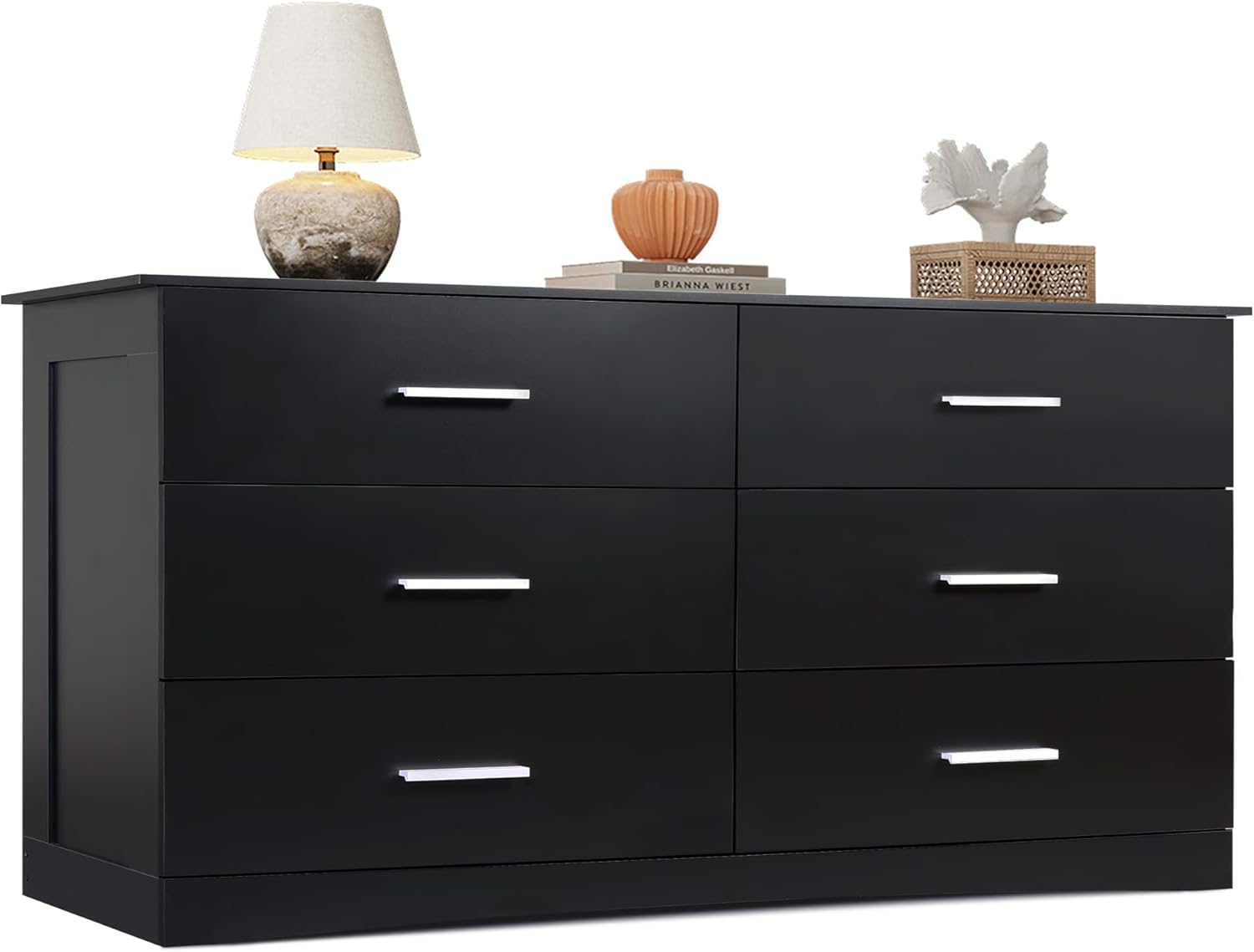 WLIVE Wood Dresser for Bedroom with 6 Drawers and Storage