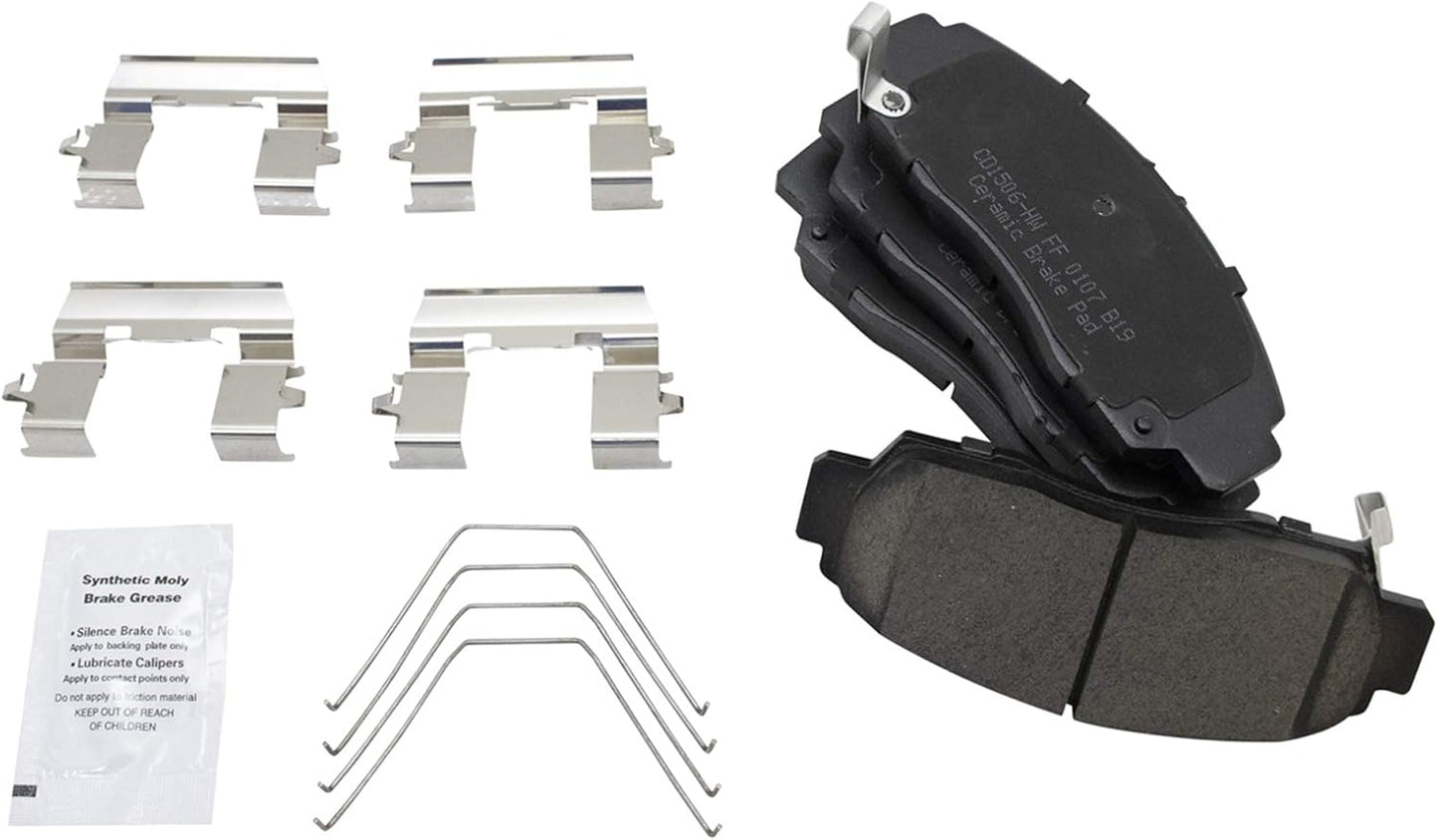 TRQ Front Brake Pads Ceramic for 2011-2014 Acura TSX & Honda Accord