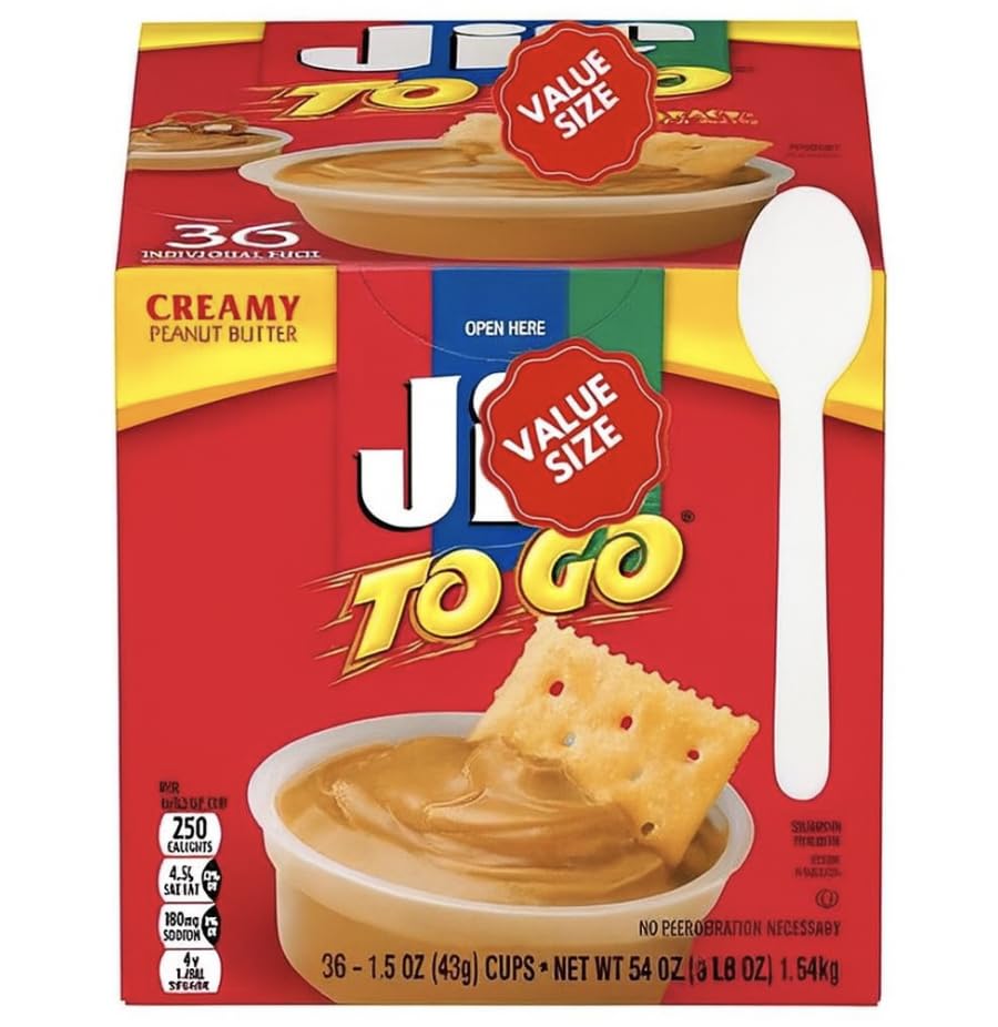 Jiff-To-Go Creamy Peanut Butter Cups for Easy Snacking
