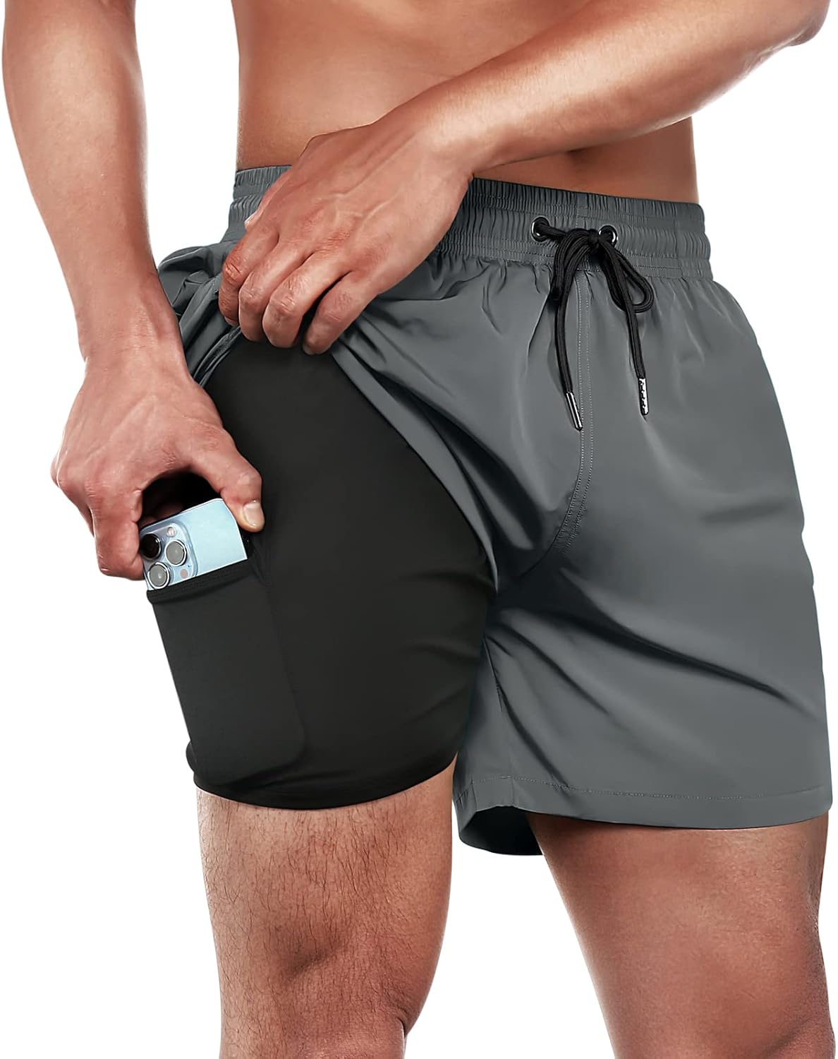 BRISIRA Mens Swim Trunks Quick Dry 5 inch Inseam Beach Shorts