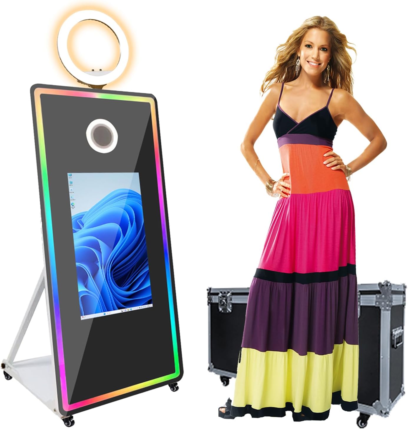 Magic Mirror Photo Booth with 32-inch Touch Screen for Events