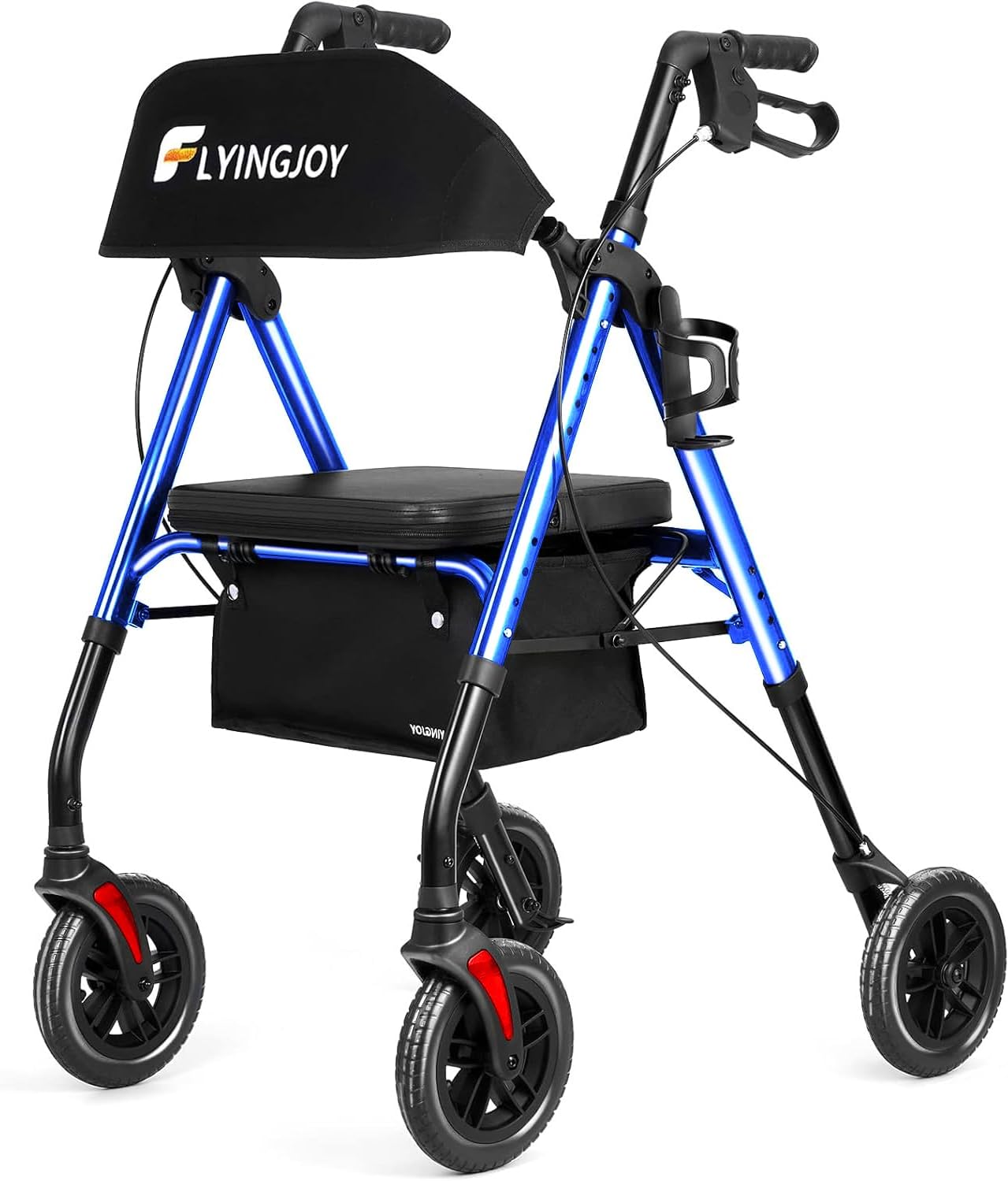 Lightweight Rollator Walker with Seat and Brakes for Seniors