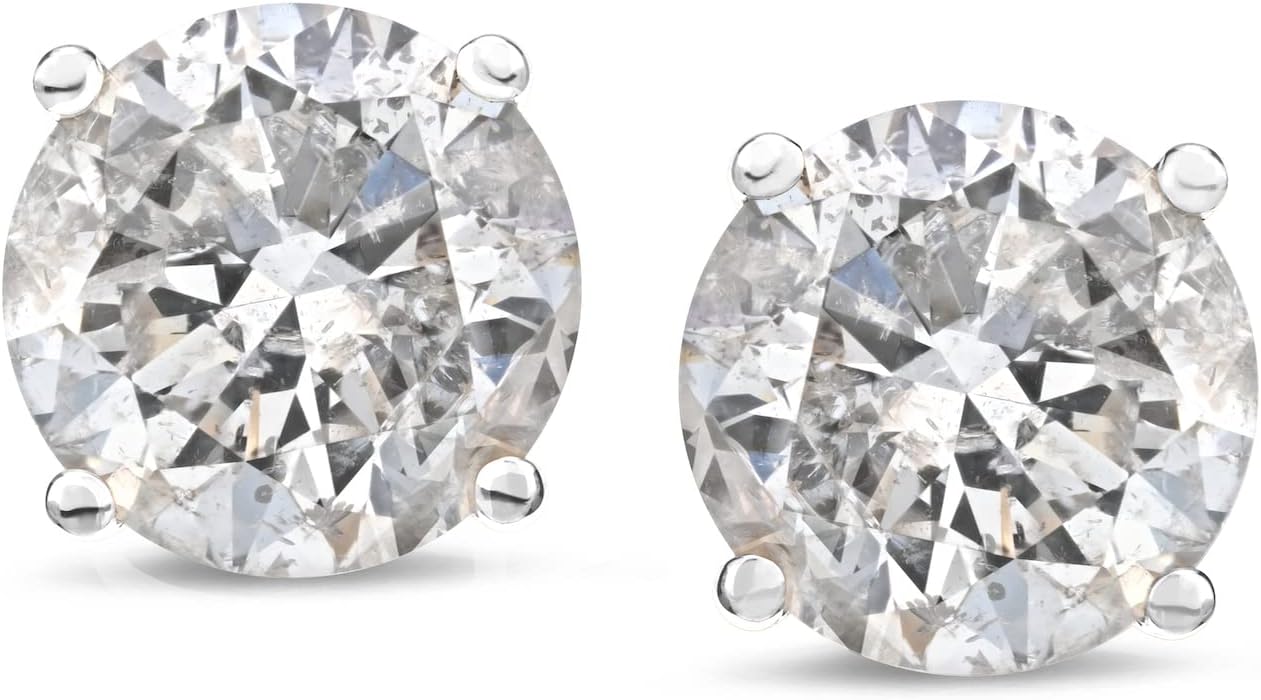 14k Gold Diamond Screw Back Stud Earrings for Everyday Elegance