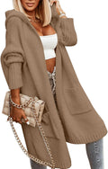 Aoysky oversized hooded cardigan sweater for women's casual wear