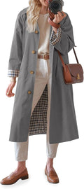 Tankaneo Womens Long Trench Coat Single Breasted - Windproof Layer