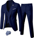 YND Men's Slim Fit 3 Piece Suit Set for Men - One Button Blazer Vest