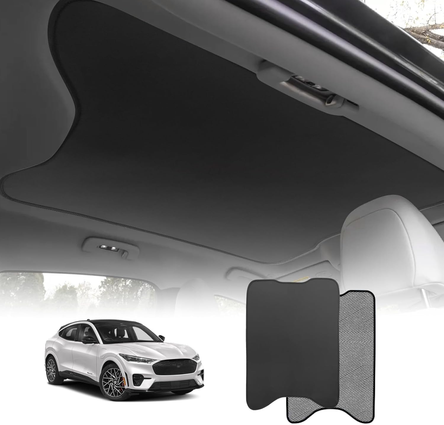 BestEvMod Foldable Roof Sunshade for Mustang Mach-E 2021-2025