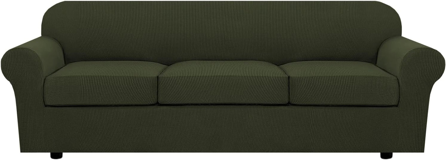 H.VERSAILTEX 4 Piece Stretch Sofa Covers for Custom Fit Couches