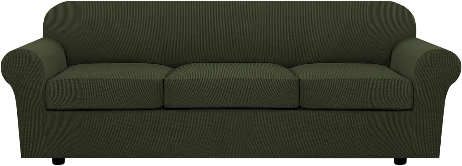 H.VERSAILTEX 4 Piece Stretch Sofa Covers for Custom Fit Couches