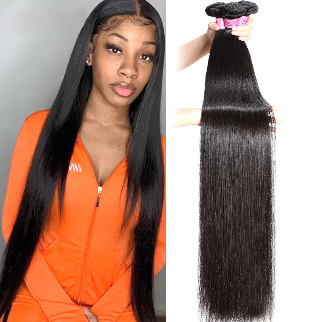 UNICE Hair 10A Malaysian Straight Human Hair Weave Extensions