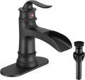 Fransiton Waterfall Faucet for Bathroom with Matte Black Finish
