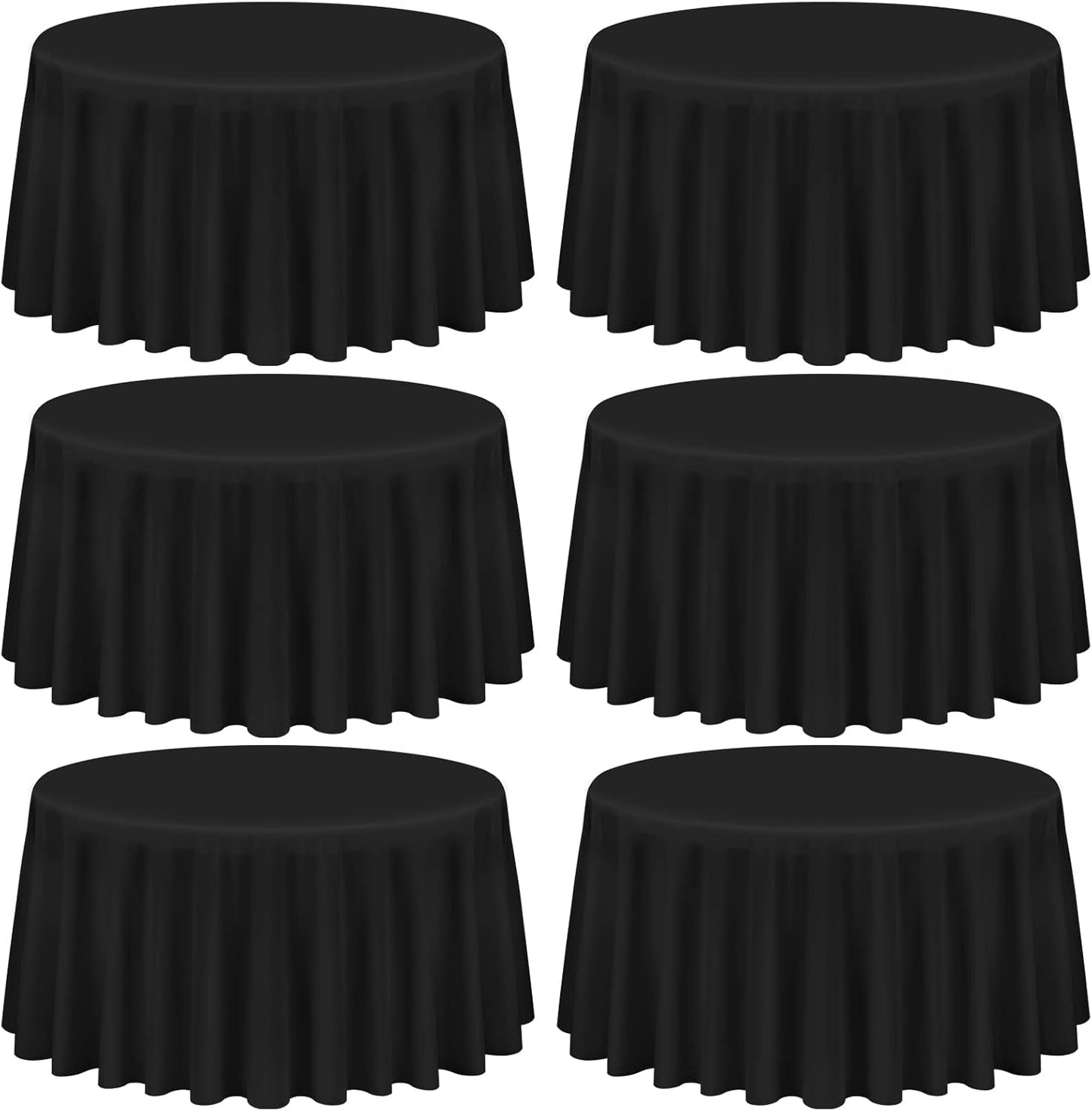 Black Round Tablecloth 120 Inch Polyester for Elegant Events