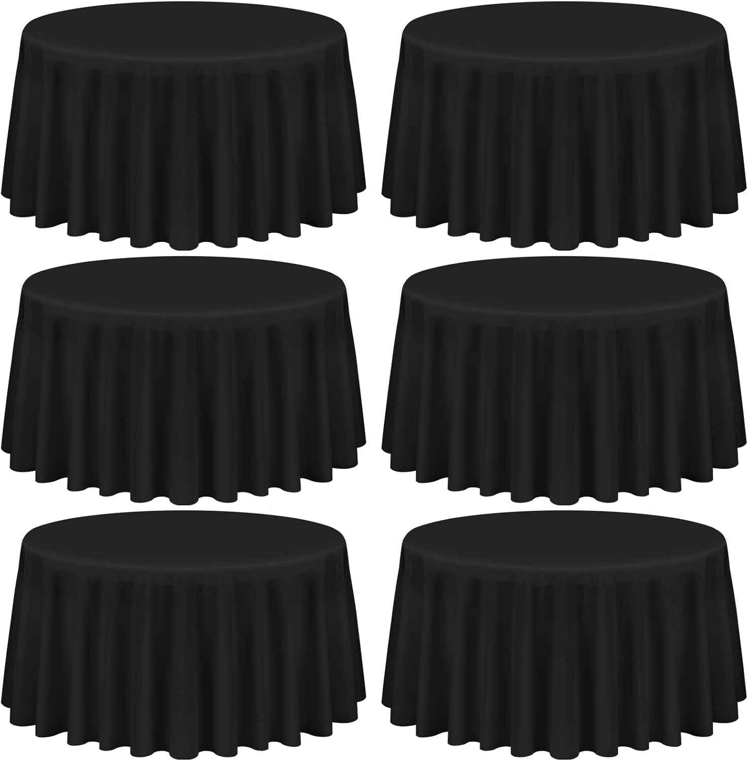 Black Round Tablecloth 120 Inch Polyester for Elegant Events