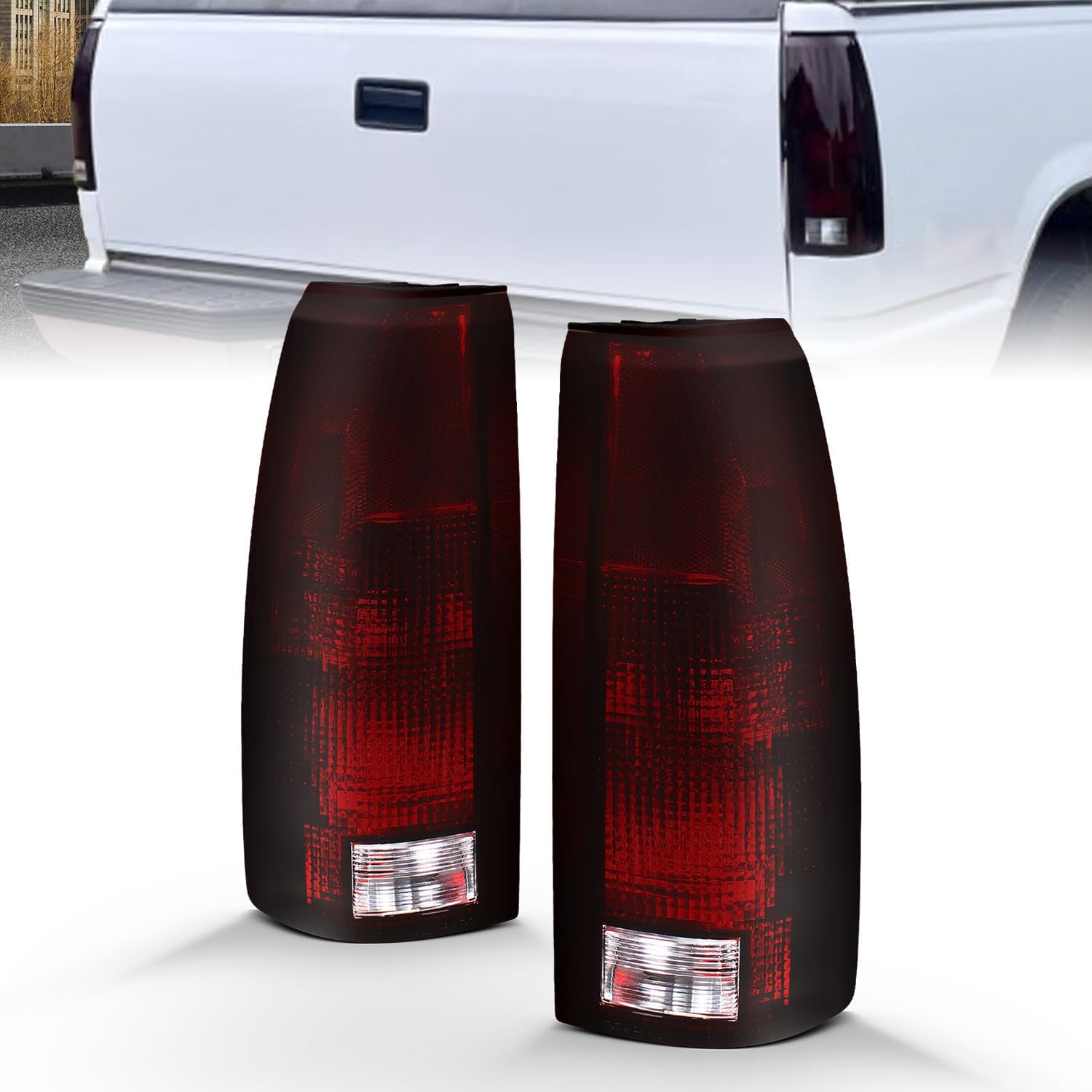 AmeriLite Rear Brake Lamp Replacement Tail Lights for Chevy GMC