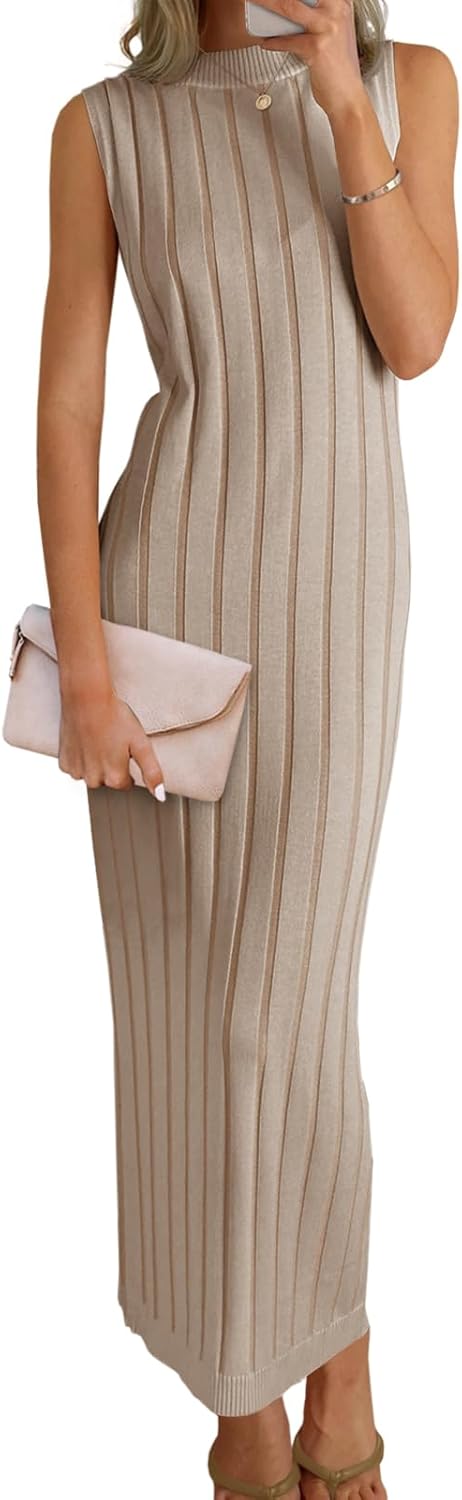 Wenrine Womens Sleeveless Sweater Dress for Effortless Style