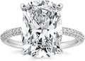 4CT/7CT Elongated Cushion Cut Promise Ring for Women - Sparkling CZ