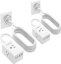 Surge Protector Power Strip 15 ft Cord with 4 USB Ports - 2 Pack