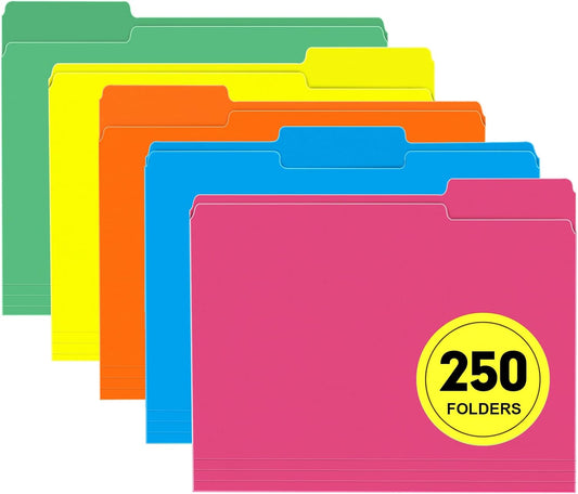 Organize Efficiently with RAZCC 250 Pack Colored File Folders