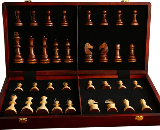 20 Inch Extra Large Solid Walnut Wooden Chess Set for All Levels