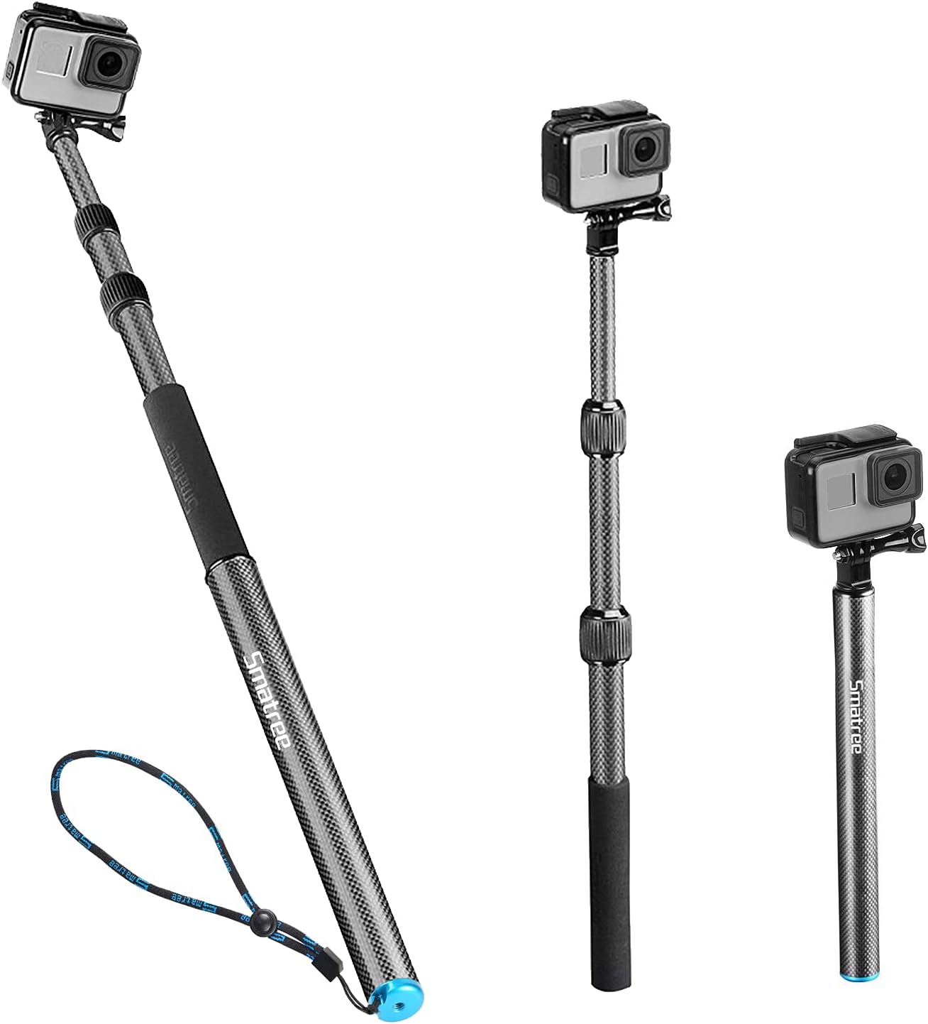 Smatree Carbon Fiber Floating Pole Selfie Stick for GoPro Cameras