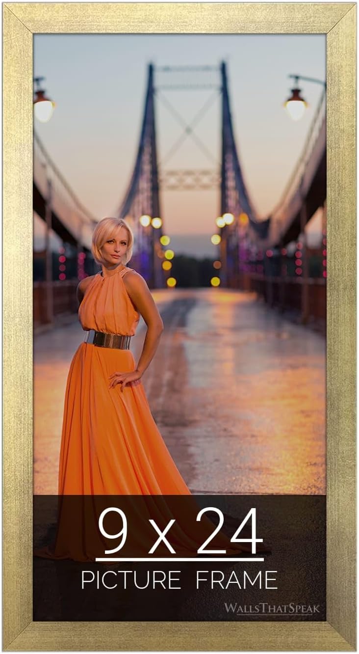 9x24 Gold Picture Frame for Puzzles Posters Photos Artwork