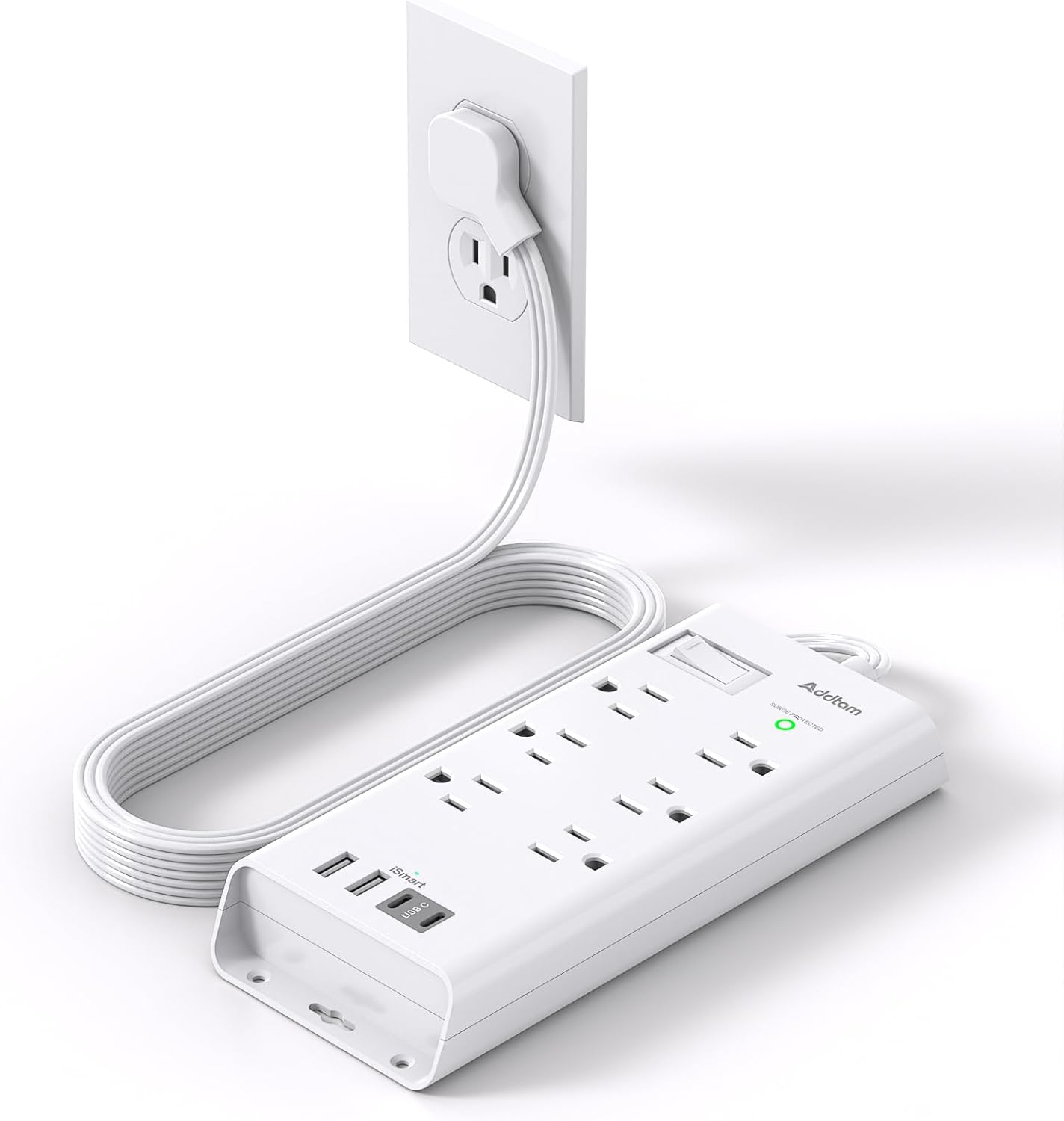 6 Outlet Surge Protector with 4 USB Ports - Home & Office Essential