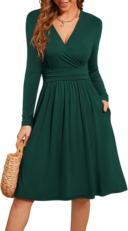 WEACZZY Women's Summer Short Sleeve Casual Floral Dress with Pockets
