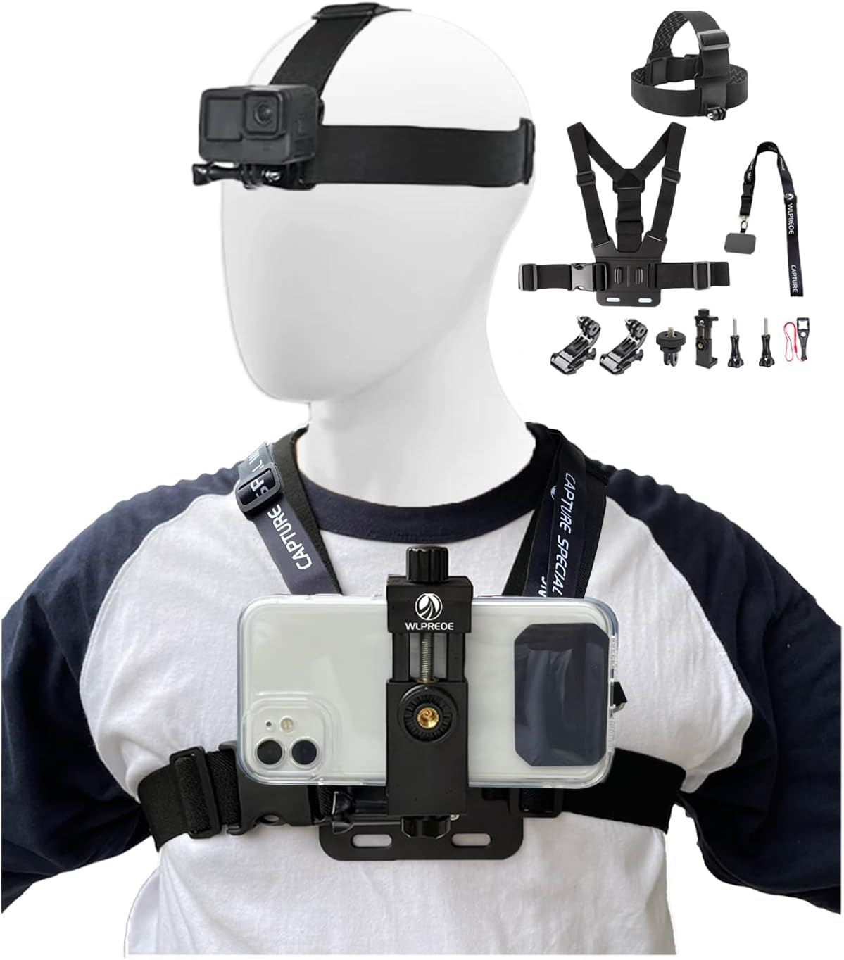 Hands-Free Phone & Action Camera Harness Kit - Immersive POV/VLOG Filming!