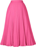 High Elastic Waist Pleated Chiffon Skirt Midi A-line - Flowy Fit easy
