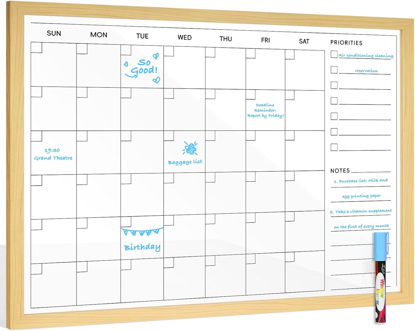 Large Acrylic Calendar for Wall - Modern Monthly Planner