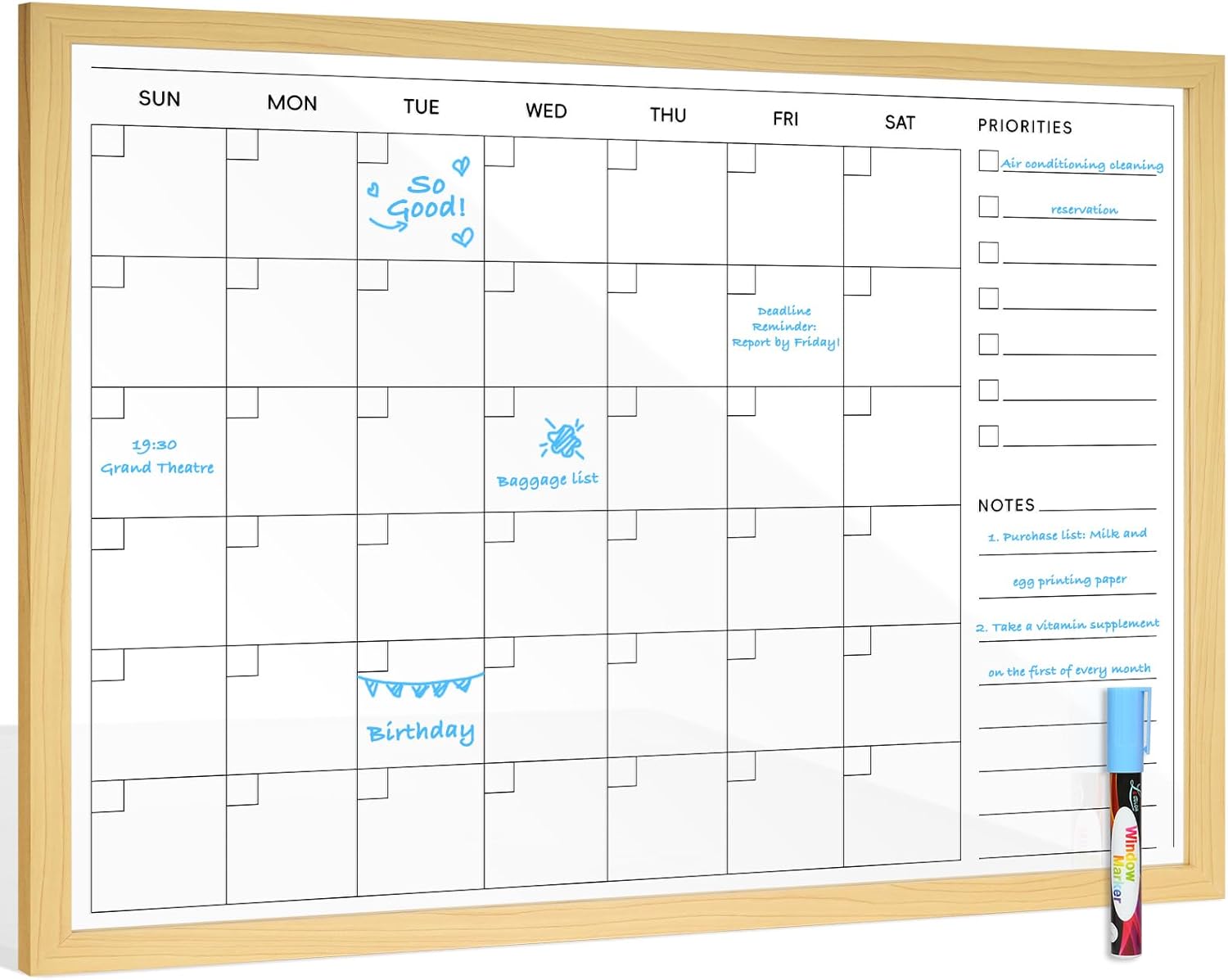 Large Acrylic Calendar for Wall - Modern Monthly Planner