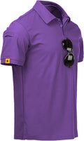 Mens Tactical Polo Shirt Short Sleeve Athletic Golf Polo - Breathable