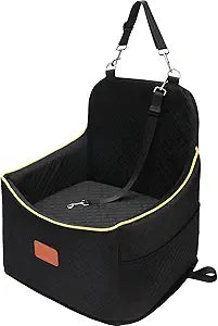 Elevated Dog Car Seat with Memory Foam for Small Dogs Up to 30 lbs